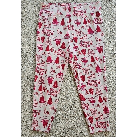 Sleep By Cacique Womens Red Christmas Toile Thermal Pajama Lounge Pants 22 / 24 - Picture 2 of 10